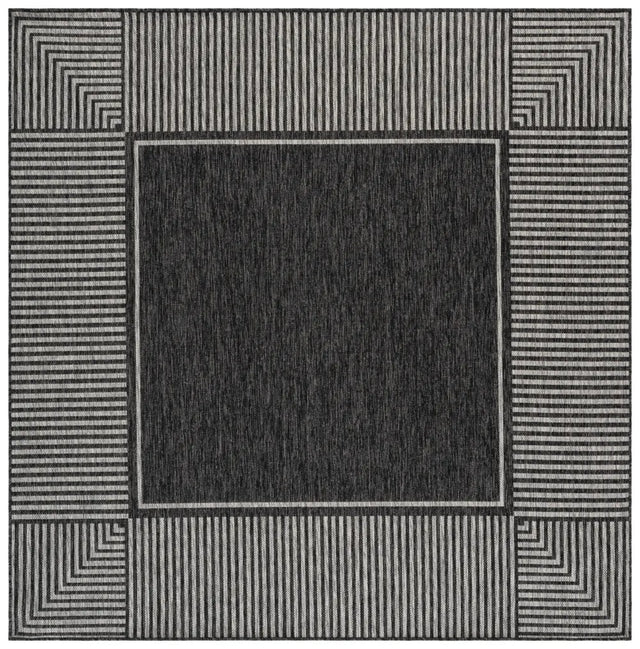Safavieh Beach House 6'-7" x 6'-7" Rug in Black / Grey