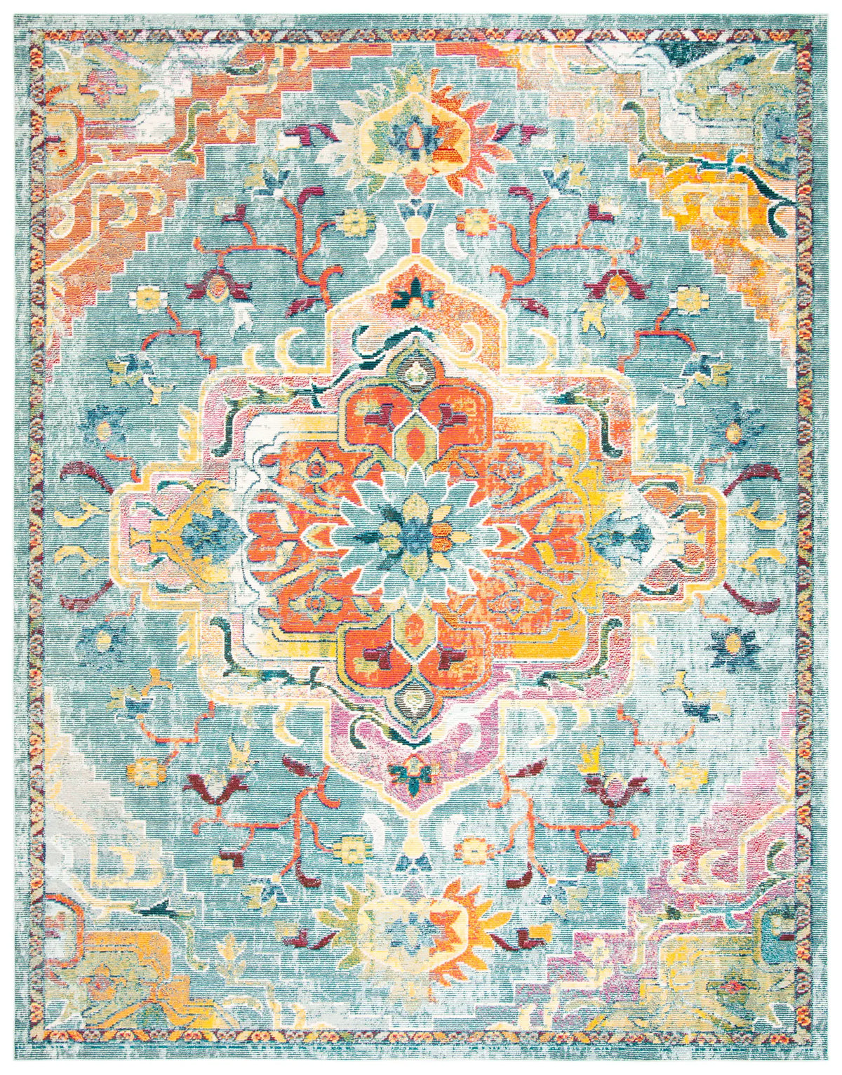 Safavieh Crystal 10'-0" x 14'-0" Rug in Teal / Orange