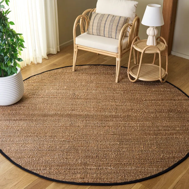 Safavieh Natural Fiber 7'-0" x 7'-0" Rug in Natural / Black