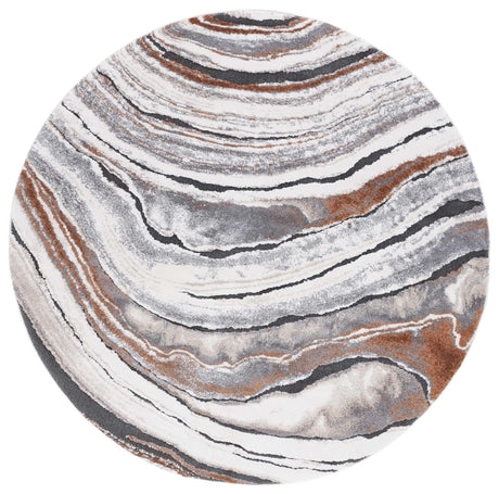 Safavieh Cyrus Shag 6'-7" x 6'-7" Rug in Grey / Rust