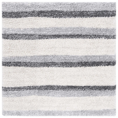 Safavieh Fontana Shag  800 6'-7" x 6'-7" Rug in Ivory / Grey