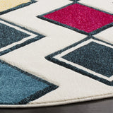 Safavieh Hollywood 6'-7" x 6'-7" Rug in Ivory / Peacock Blue