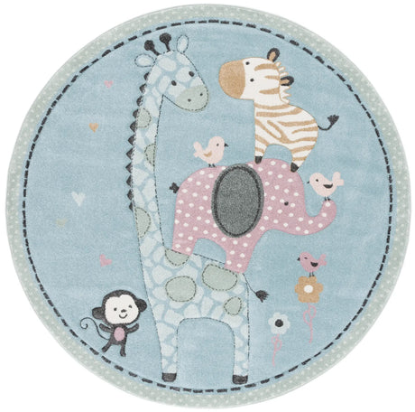 Safavieh Carousel Kids 100 6'-7" x 6'-7" Rug in Blue