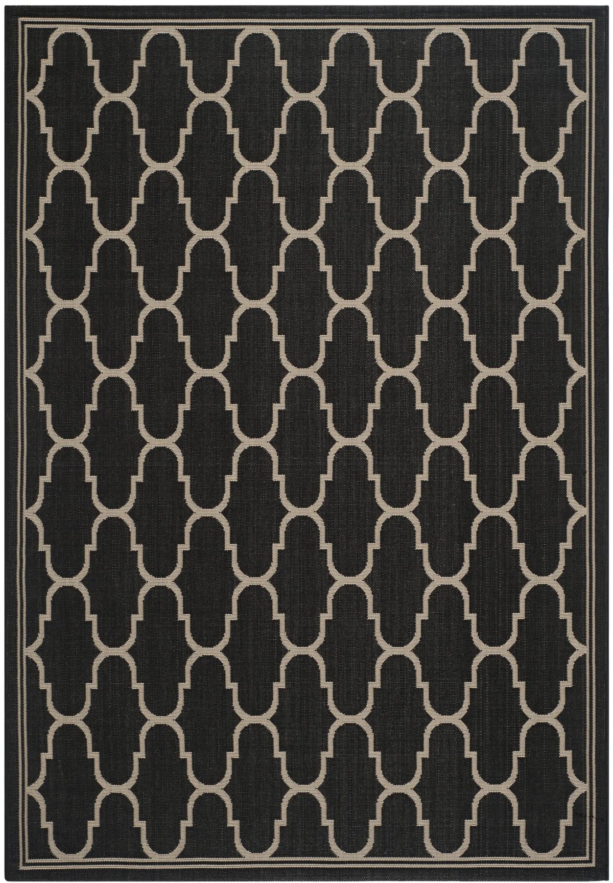 Safavieh Courtyard 5'-3" x 7'-7" Rug in Black / Beige