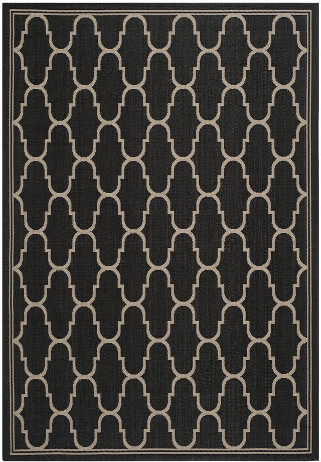 Safavieh Courtyard 5'-3" x 7'-7" Rug in Black / Beige