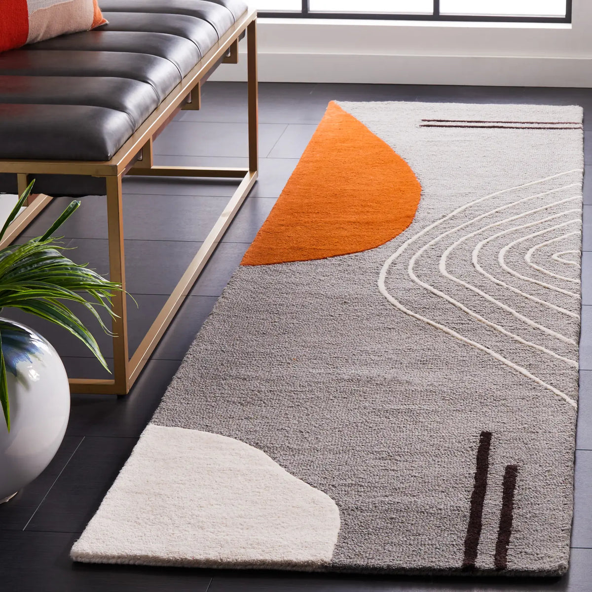 Safavieh Rodeo Drive 2'-3" x 10'-0" Rug in Grey / Rust