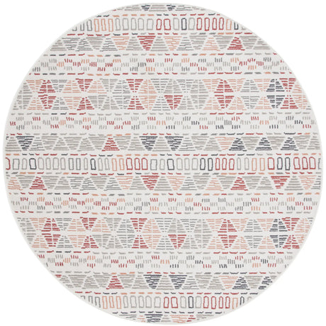 Safavieh Pyramid 6'-7" x 6'-7" Rug in Ivory Grey / Rust