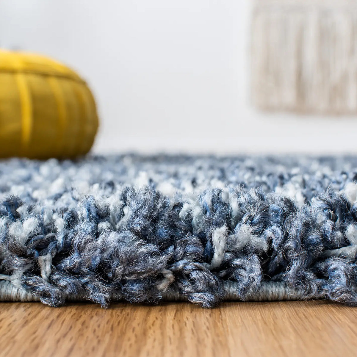 Safavieh Pro Lux Shag 400 4'-0" x 6'-0" Rug in Blue / Ivory