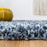 Safavieh Pro Lux Shag 400 4'-0" x 6'-0" Rug in Blue / Ivory