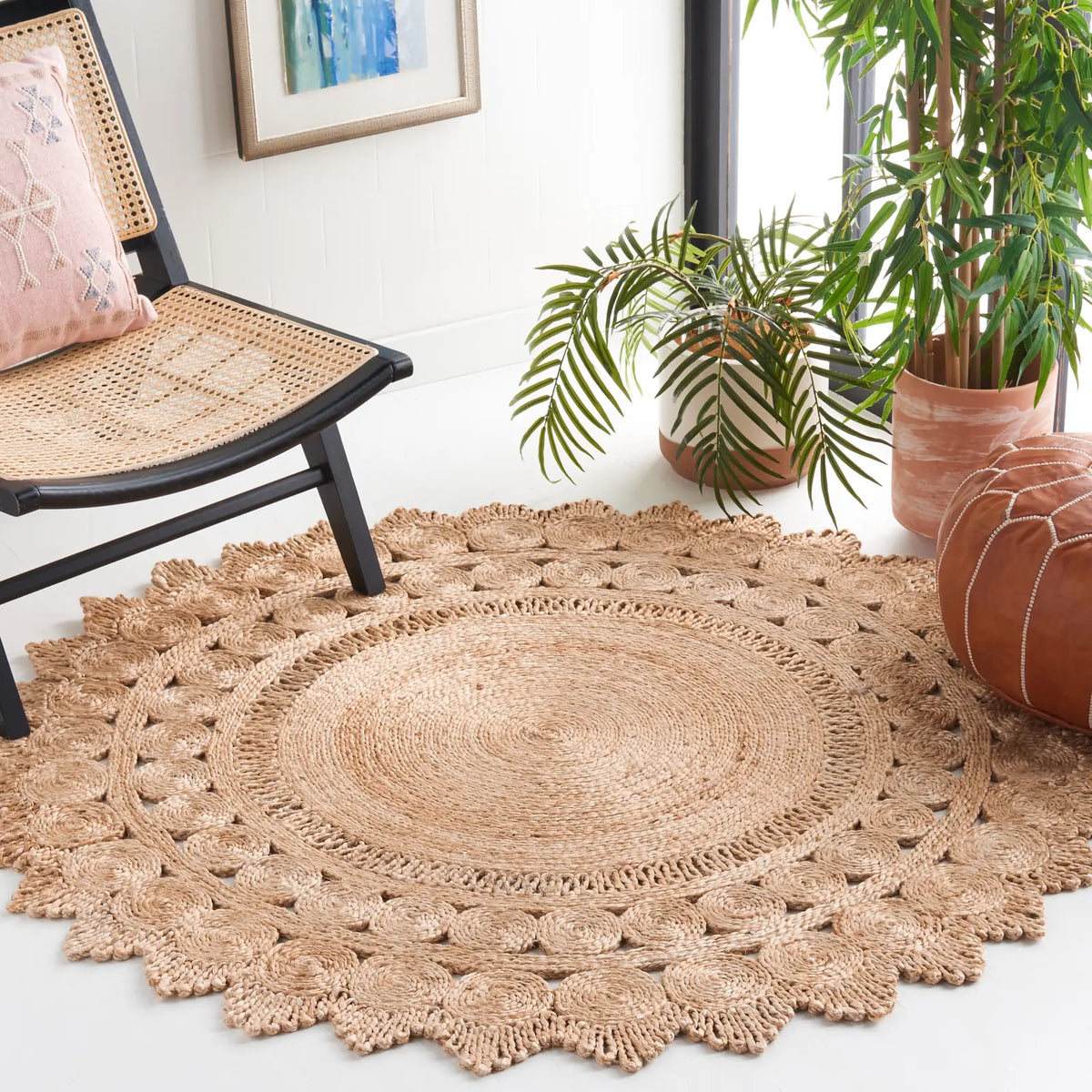 Safavieh Natural Fiber 5'-0" x 5'-0" Rug in Natural