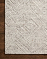 Loloi Raven Rav-04 Ivory/Pebble Rug - corner on wood