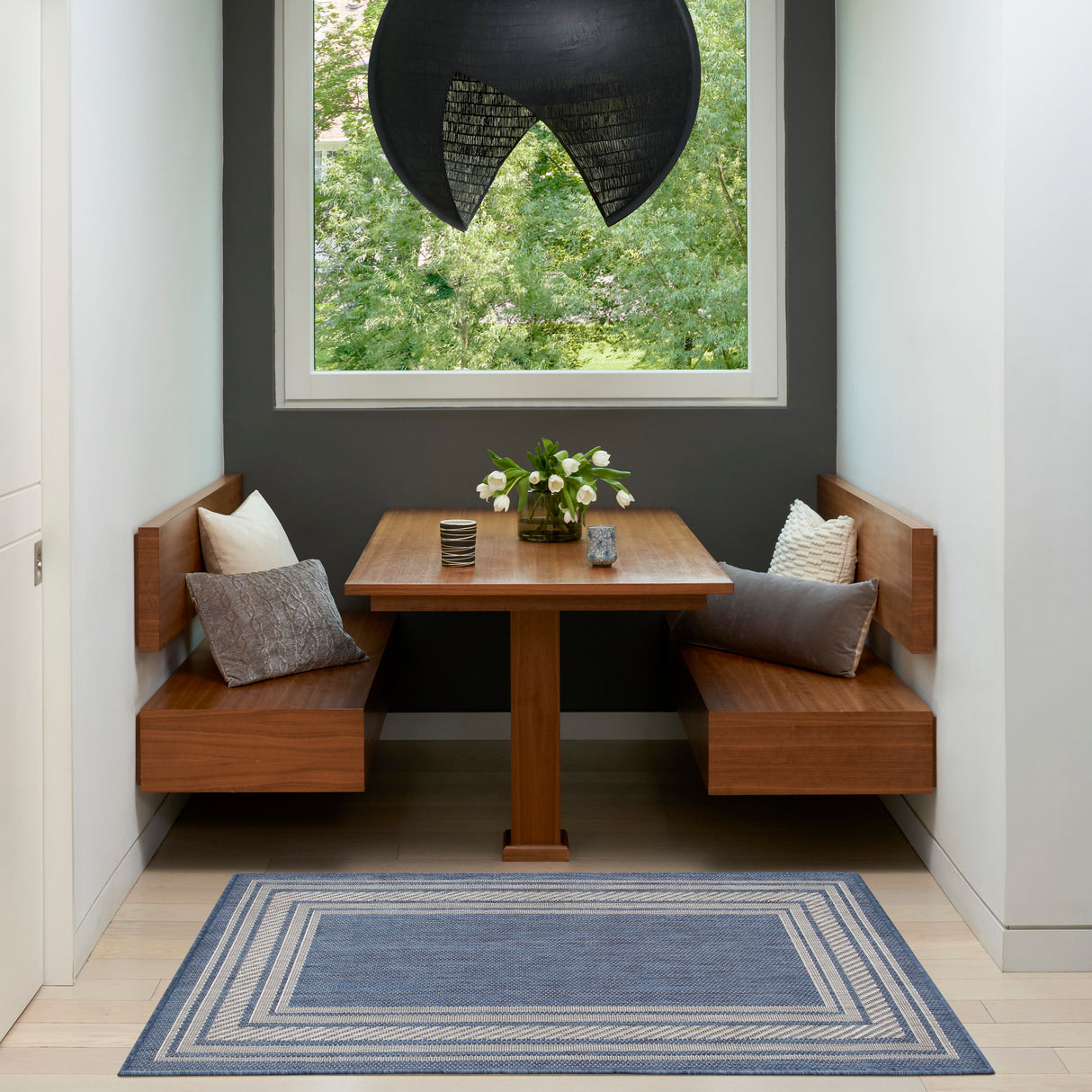 Nourison Horizon Indoor/Outdoor HOZ03 Denim Contemporary Area Rugs