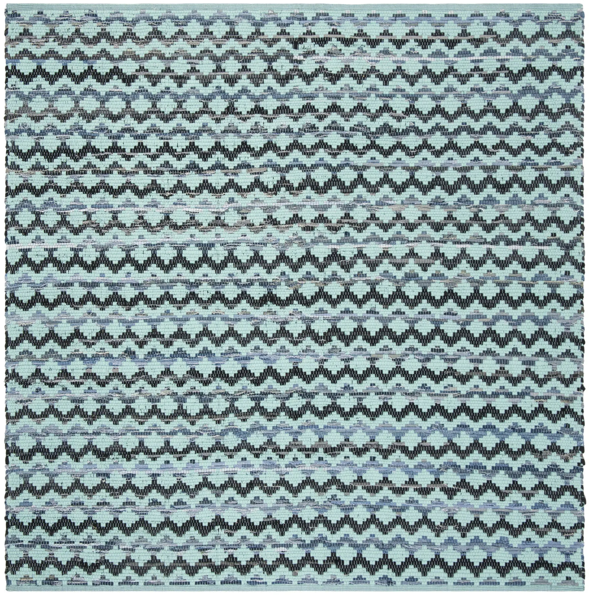 Safavieh Montauk 6'-0" x 6'-0" Rug in Turquoise / Blue/Black