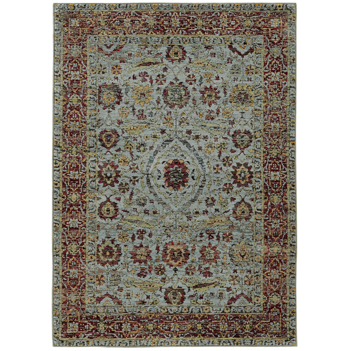Oriental Weavers Sphinx Andorra 7155A Blue/Red Rugs - main flat