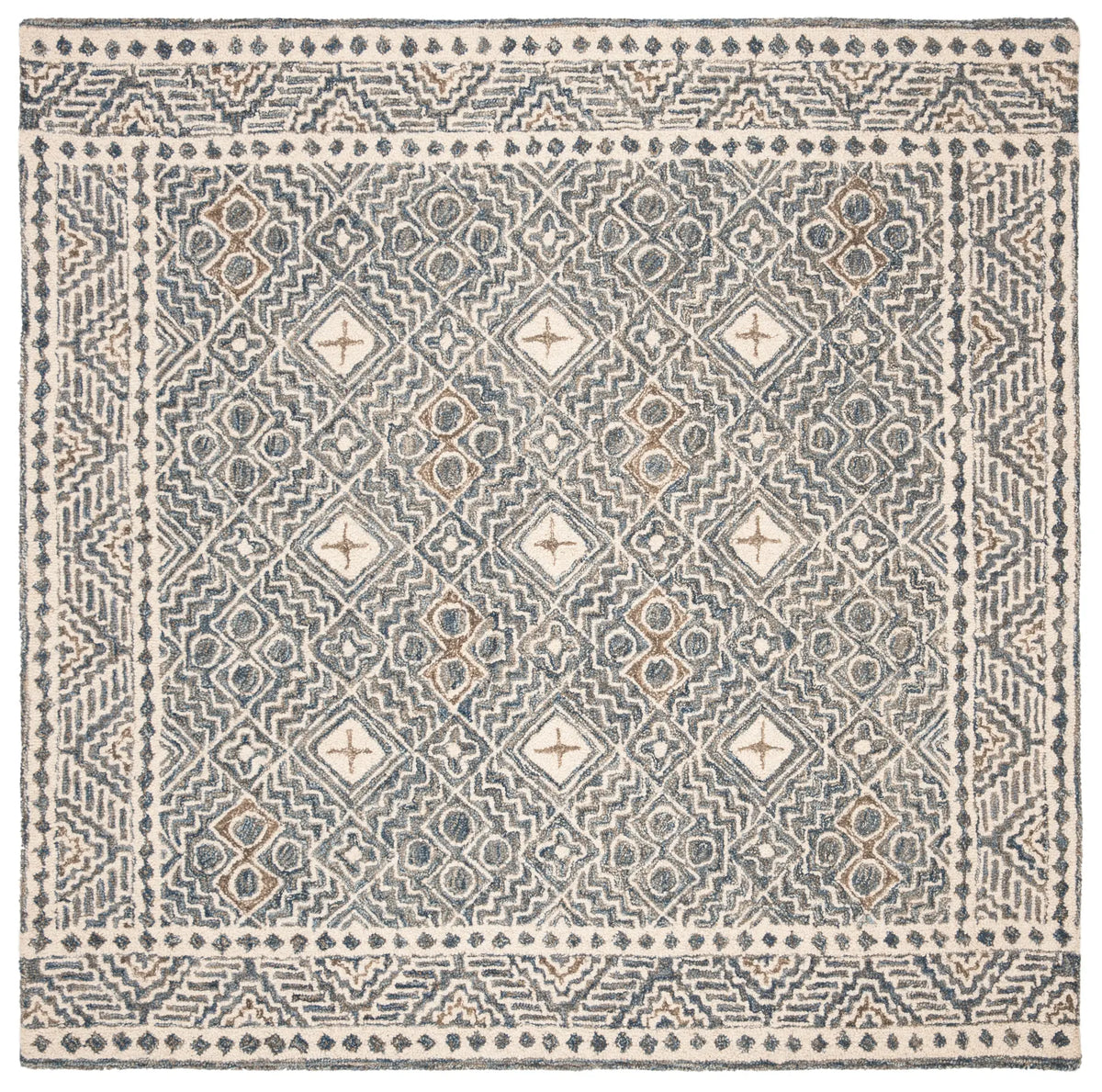 Safavieh Micro-Loop 5'-0" x 5'-0" Rug in Blue / Ivory