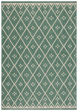 Safavieh Courtyard 4'-0" x 5'-7" Rug in Dark Green / Beige