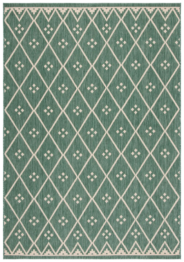 Safavieh Courtyard 4'-0" x 5'-7" Rug in Dark Green / Beige