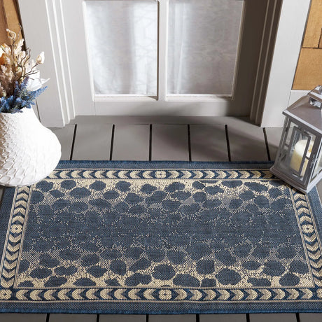 Safavieh Courtyard 2'-0" x 3'-7" Rug in Navy / Beige