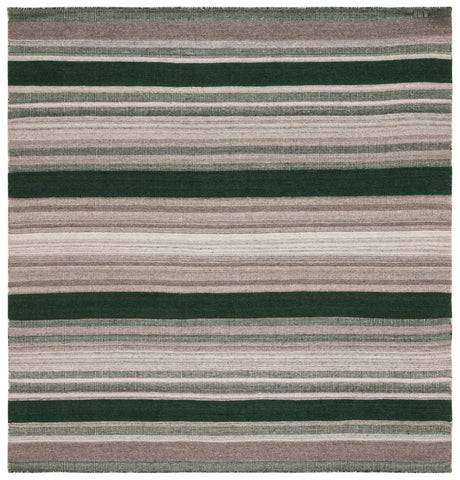 Safavieh Dhurries 6'-0" x 6'-0" Rug in Green / Grey