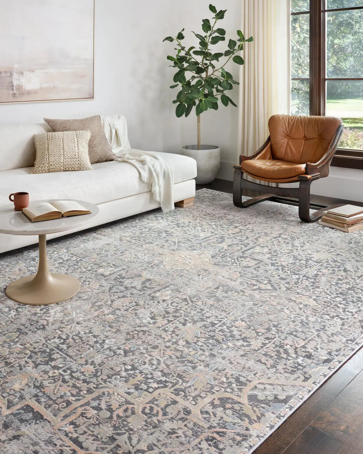 Loloi Lucia Luc-02 Charcoal / Multi Rugs - room scene 2