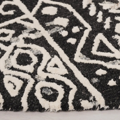 Safavieh Ebony 6'-0" x 6'-0" Rug in Black / Ivory