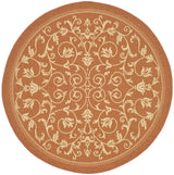 Safavieh Courtyard 5'-3" x 5'-3" Rug in Terracotta / Natural