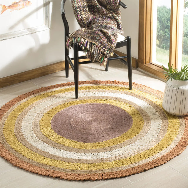 Safavieh Natural Fiber 5'-0" x 5'-0" Rug in Orange / Multi