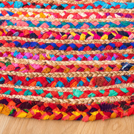 Safavieh Braided 5'-0" x 5'-0" Rug in Pink / Sage