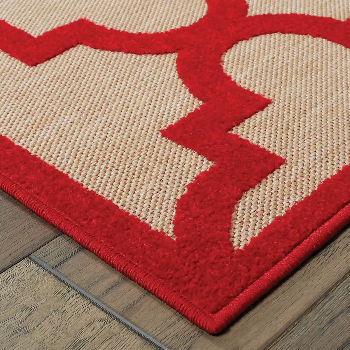 Oriental Weavers Sphinx Cayman 660R9 Sand / Red Rugs - corner detail
