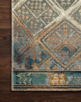 Loloi Mika Mik-02 Ivory / Mediterranean Rugs - corner on wood