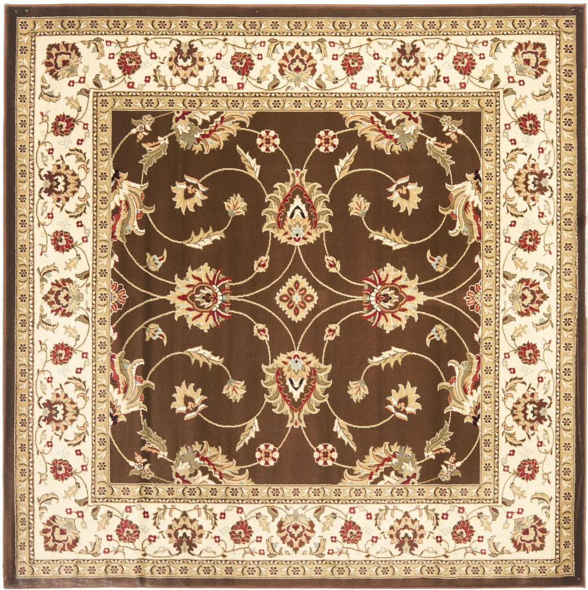 Safavieh Lyndhurst 6'-7" x 6'-7" Rug in Brown / Ivory