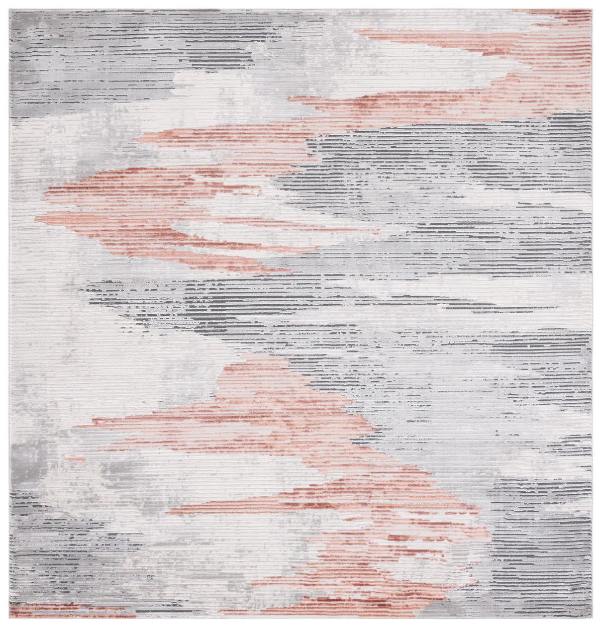 Safavieh Invista 6'-7" x 6'-7" Rug in Light Grey / Rust