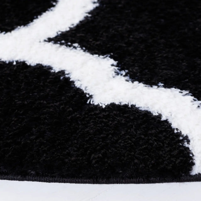 Safavieh Tahoe Shag 6'-7" x 6'-7" Rug in Black / White