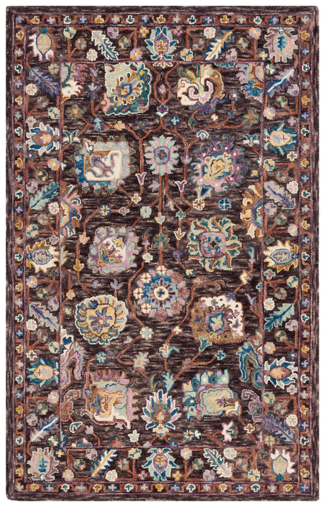 Safavieh Blossom 4'-0" x 6'-0" Rug in Charcoal / Lavender