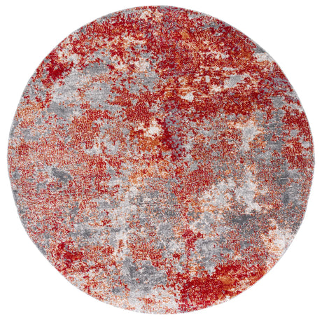Safavieh Aston 6'-7" x 6'-7" Rug in Red / Grey