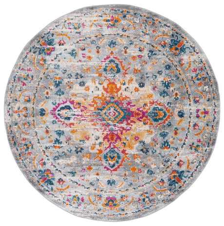 Safavieh Madison 6'-7" x 6'-7" Rug in Grey / Fuchsia