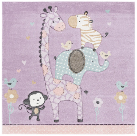 Safavieh Carousel Kids 100 6'-7" x 6'-7" Rug in Purple