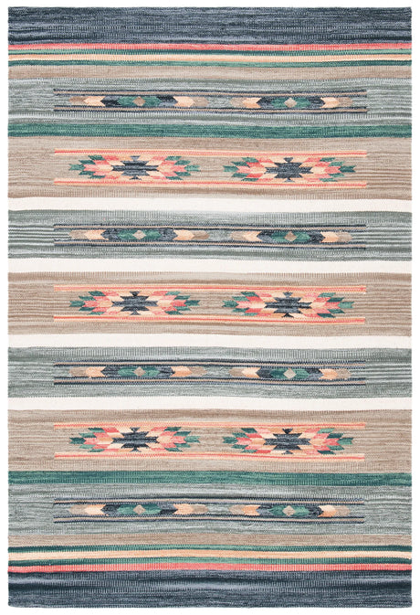 Safavieh Cotton Kilim 4'-0" x 6'-0" Rug in Grey / Olive