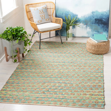 Safavieh Cape Cod 5'-0" x 8'-0" Rug in Teal / Natural