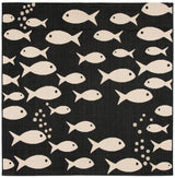 Safavieh Courtyard 6'-7" x 6'-7" Rug in Black / Beige