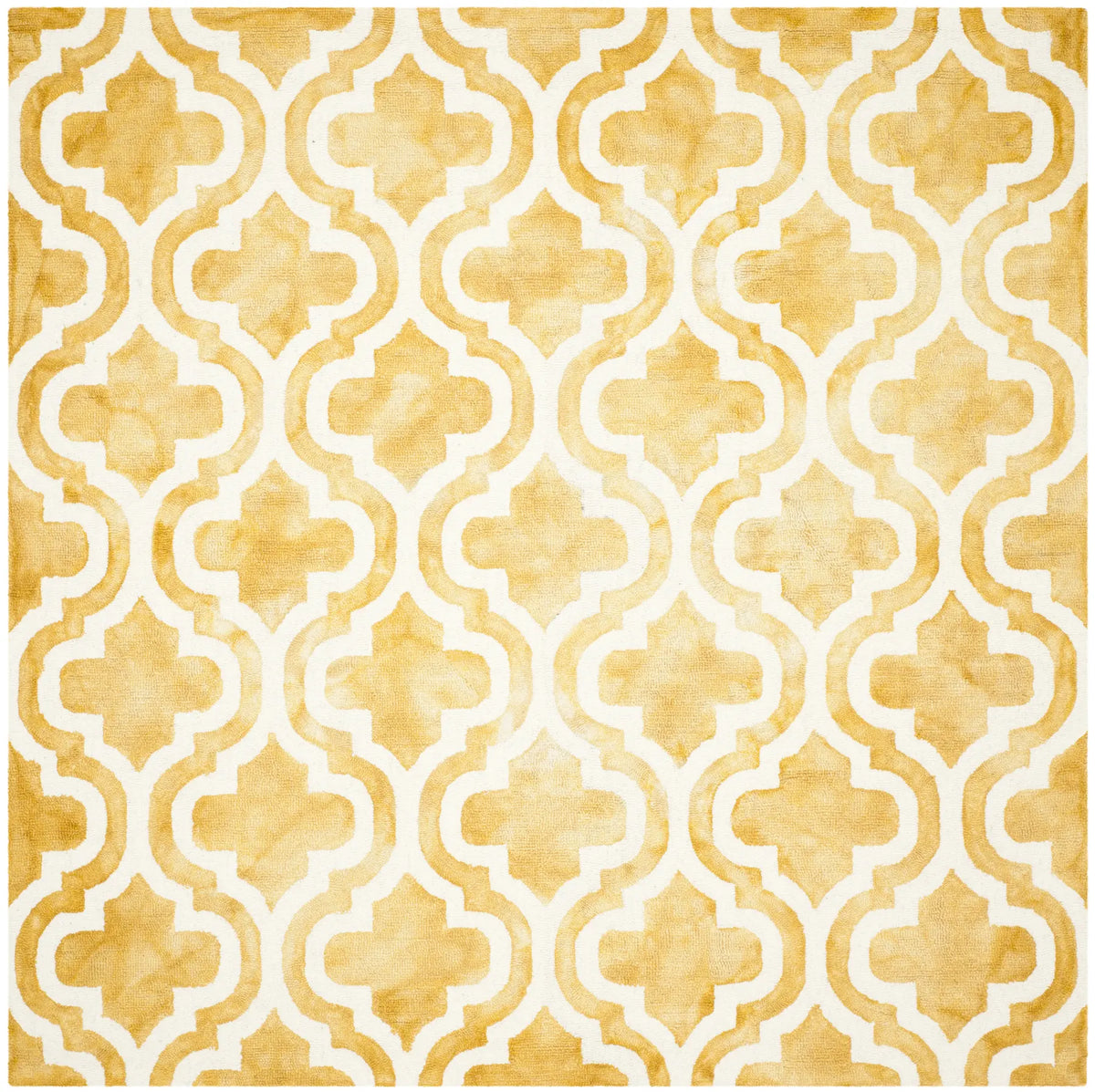 Safavieh Dip Dye 7'-0" x 7'-0" Rug in Gold / Ivory