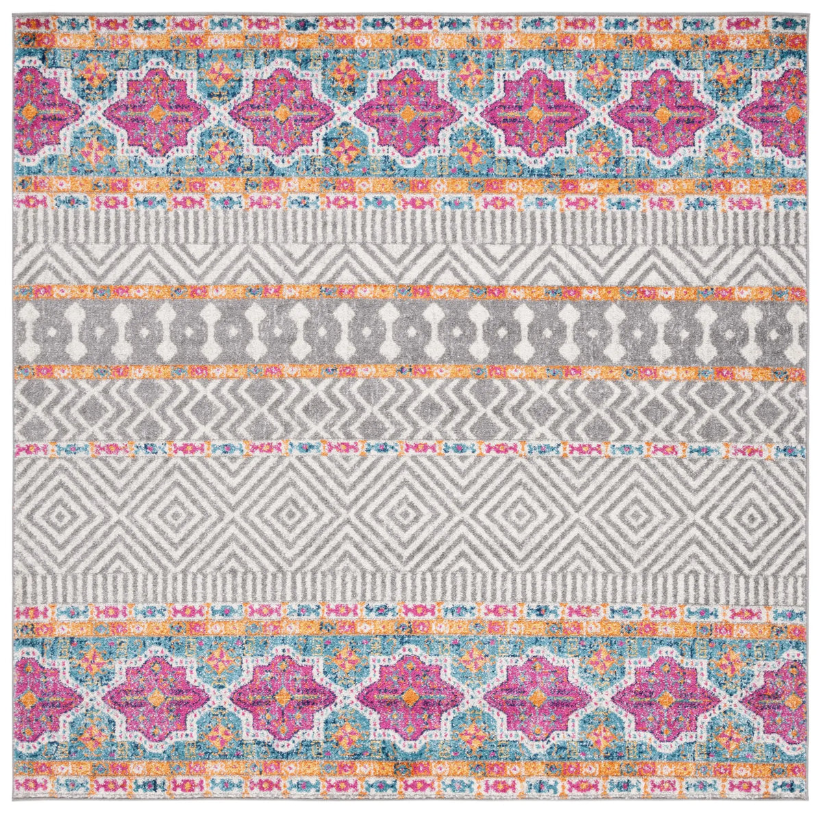 Safavieh Madison 6'-7" x 6'-7" Rug in Grey / Ivory