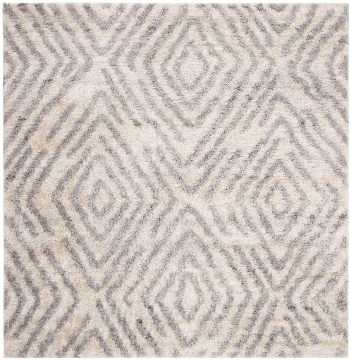 Safavieh Berber Shag 200 6'-7" x 6'-7" Rug in Cream / Grey