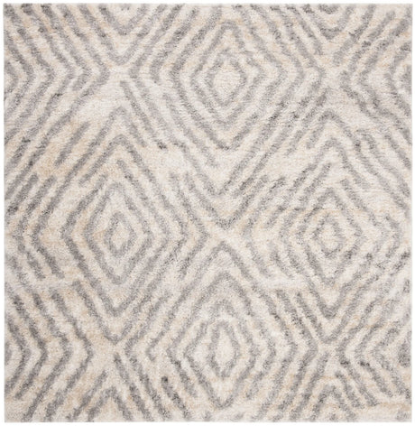 Safavieh Berber Shag 200 6'-7" x 6'-7" Rug in Cream / Grey