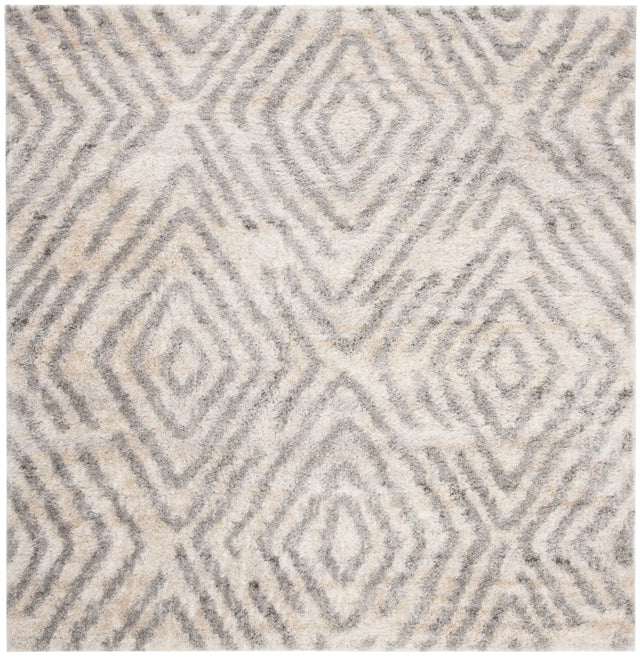 Safavieh Berber Shag 200 6'-7" x 6'-7" Rug in Cream / Grey