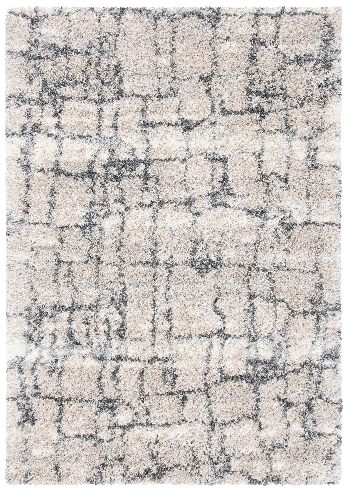 Safavieh Fontana Shag  800 4'-0" x 6'-0" Rug in Ivory / Grey