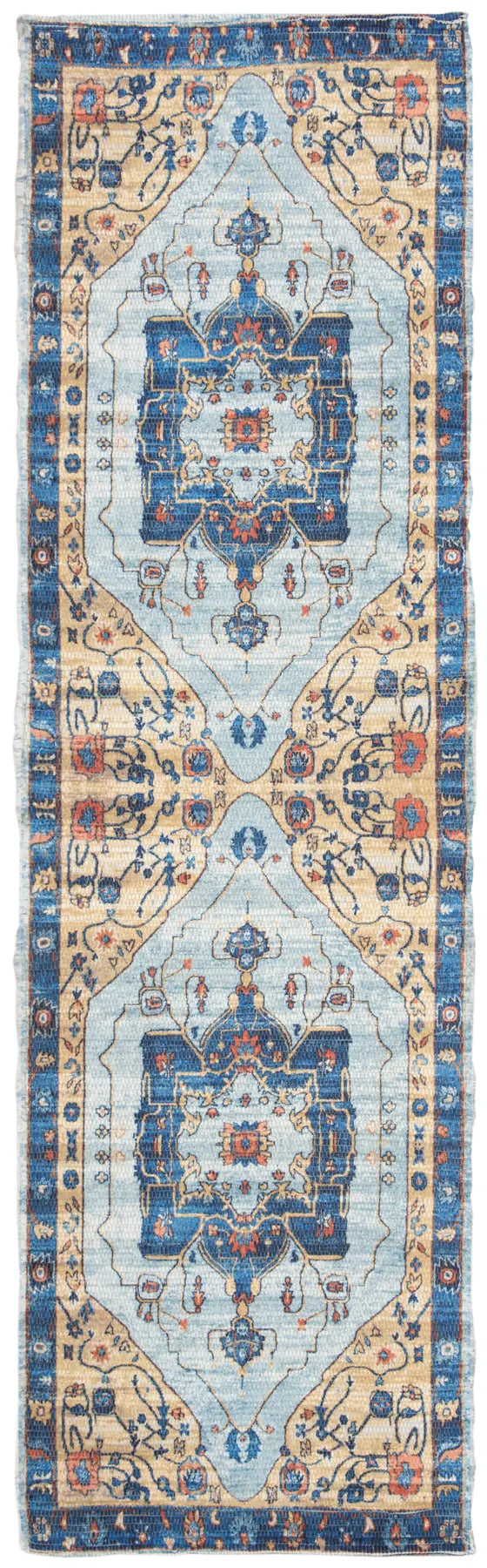 Safavieh Saffron 2'-3" x 8'-0" Rug in Turquoise / Navy