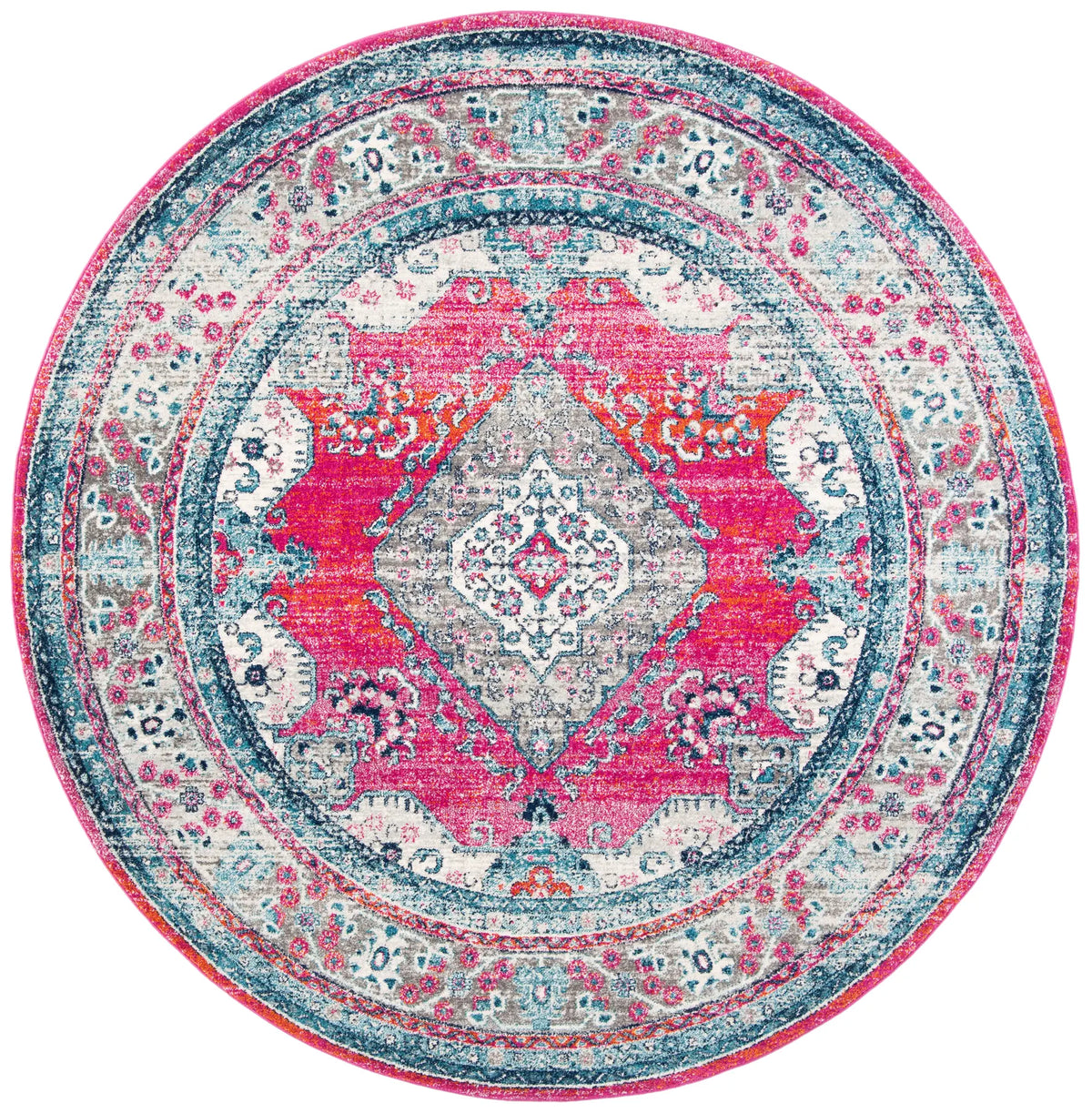 Safavieh Evoke 6'-7" x 6'-7" Rug in Fuchsia / Navy
