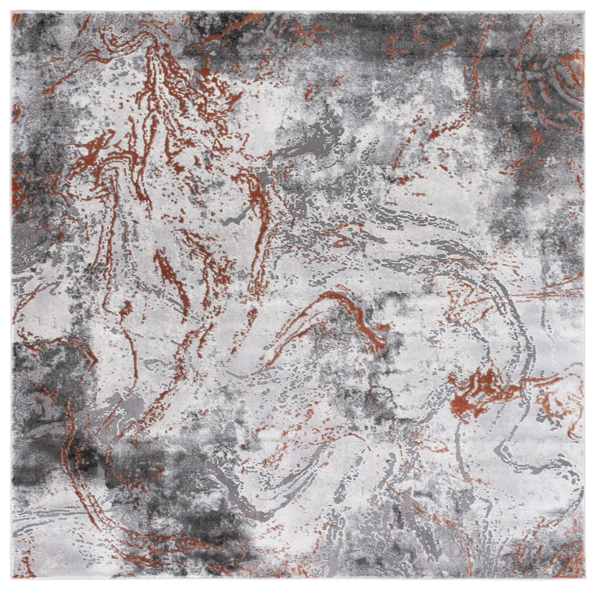 Safavieh Craft 6'-7" x 6'-7" Rug in Grey / Orange