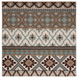 Safavieh Veranda 6'-7" x 6'-7" Rug in Creme / Brown